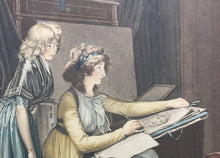 Load image into Gallery viewer, Louis Léopold Boilly, after. The Drawing Lesson. Engraving by J.-Frédéric Cazenave. c. 1796.
