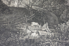 Load image into Gallery viewer, Isaac de Moucheron, after. The Harvest. Engraving by Emmanuel Jean Nepomucene de Ghendt. 1777.