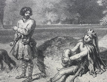 Load image into Gallery viewer, Eugène Prosper Leroux. Gurth et Wamba (Ivanhoé). Lithograph. 1850.