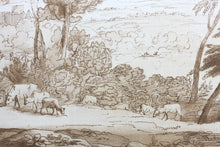Load image into Gallery viewer, Claude Lorrain, after. Erminia and the Shepherds. Etching by Richard Earlom. 1776.
