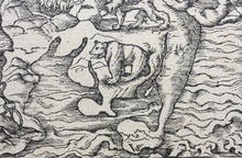 Load image into Gallery viewer, Hans Lufft, after. Daniel's Dream Map. Woodcut by Jost Amman and Virgil Solis. Late XVI C.