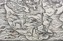 Load image into Gallery viewer, Hans Lufft, after. Daniel's Dream Map. Woodcut by Jost Amman and Virgil Solis. Late XVI C.