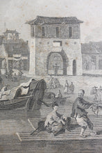 Load image into Gallery viewer, William Alexander, after. Chinese Barges of the Embassy passing under a Bridge. Engraving by William Byrne. 1796.