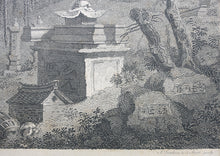 Load image into Gallery viewer, William Alexander, after. View of the Tower of the Thundering Winds on the borders of the Lake See-Hoo, taken from the Vale of Tombs. Engraving by John George Landseer & T. Shirt. 1796.