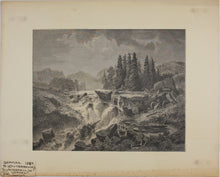 Load image into Gallery viewer, Heinrich Lauterbach, after. A Waterfall in the linthal. Woodcut. 1872.