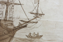 Load image into Gallery viewer, Claude Lorrain, after. Coast Scene with Artist Drawing. Etching by Richard Earlom. 1776.