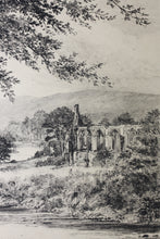 Load image into Gallery viewer, Edward Slocombe. The Wharfe: Bolton Abbey. Etching. c. 1880.