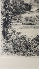 Load image into Gallery viewer, Edward Slocombe. The Wharfe: Bolton Abbey. Etching. c. 1880.