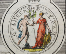 Load image into Gallery viewer, Bernard Picart. Medals of Henry IV. P. 22. Color engraving. 1724.