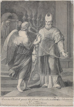 Load image into Gallery viewer, Andrea Sacchi, after. Desiderio de Angelis, after. Annunciation of Zechariah. Engraving by Pietro Leone Bombelli .