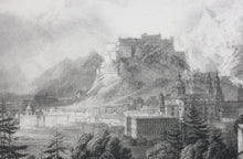 Load image into Gallery viewer, Karl Ludwig Frommel. View of Salzburg. Engraving. 1842,.