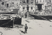 Load image into Gallery viewer, ﻿Joseph Pennell. St Paul&#39;s Wharf, London. Etching. 1884.
