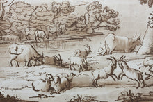 Load image into Gallery viewer, Claude Lorrain, after. Pastoral Landscape. Etching by Richard Earlom. 1775.
