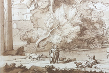 Load image into Gallery viewer, Claude Lorrain, after. Pastoral Landscape. Etching by Richard Earlom. 1775.
