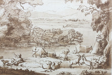 Load image into Gallery viewer, Claude Lorrain, after. Pastoral Landscape. Etching by Richard Earlom. 1775.