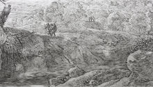Load image into Gallery viewer, Herman van Swanevelt. Italianate landscape with figures. Etching. 1620-1655.