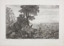 Load image into Gallery viewer, Herman van Swanevelt. Italianate landscape with figures. Etching. 1620-1655.