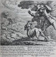 Load image into Gallery viewer, Francis Barlow. LXIV The Old Hound. From Aesop's Fables. Etching. 1666.