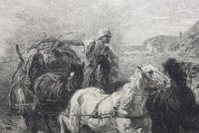 Load image into Gallery viewer, Christian Adolph Schreyer, after. Wallachian team. Etching by William Unger. 1880.