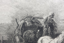Load image into Gallery viewer, Christian Adolph Schreyer, after. Wallachian team. Etching by William Unger. 1880.