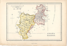 Load image into Gallery viewer, Alfred Adlard. Map of Dublin & Kildare, Ireland. 1841/1873.