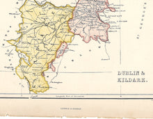 Load image into Gallery viewer, Alfred Adlard. Map of Dublin & Kildare, Ireland. 1841/1873.