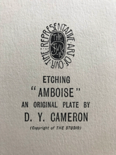 Load image into Gallery viewer, David Young Cameron. Amboise. Etching. 1903.