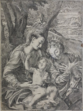 Load image into Gallery viewer, Carlo Maratti, after. Matrimonio de Santa Catalina. Etching. XVII C.

