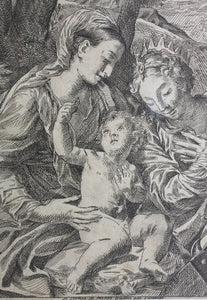 Carlo Maratti, after. Matrimonio de Santa Catalina. Etching. XVII C.