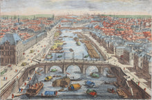 Load image into Gallery viewer, Pierre Aveline. View and perspective of the City of Paris. Hand colored engraving. XVIII C..

