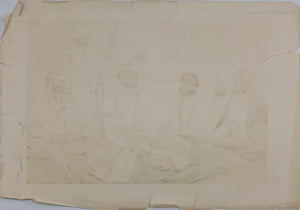 William Carpenter Junior, after. Rajah Jowaher Singh, and attendants. Color woodblock print. 1858.