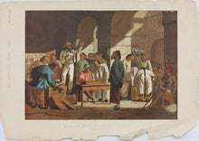 Load image into Gallery viewer, Charles Wirgman, after. Sale of English Goods, Canton. Color woodblock print. 1858.
