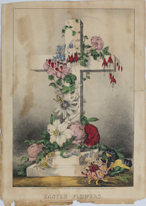 Currier & Ives. Easter Flowers. Hand colored lithograph. 1869.