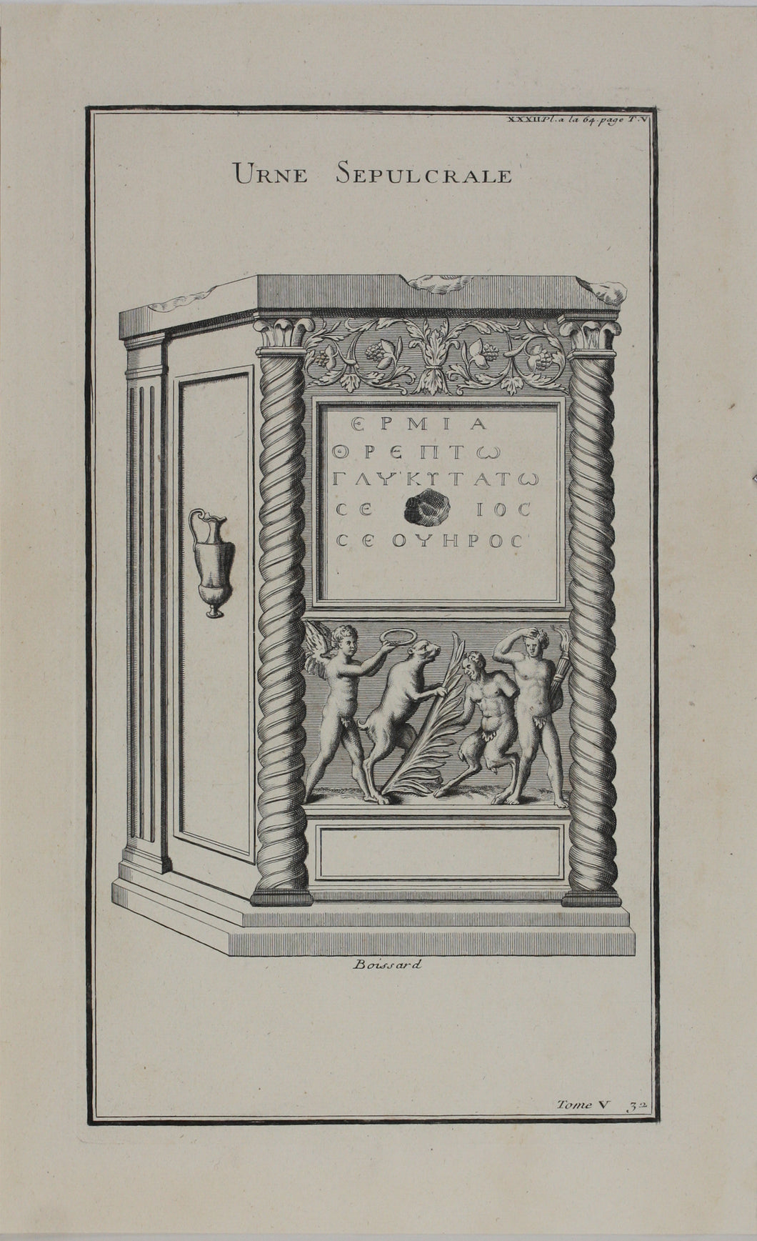 Boissard, after. Urne Sepulcrale. Etching. 1719.
