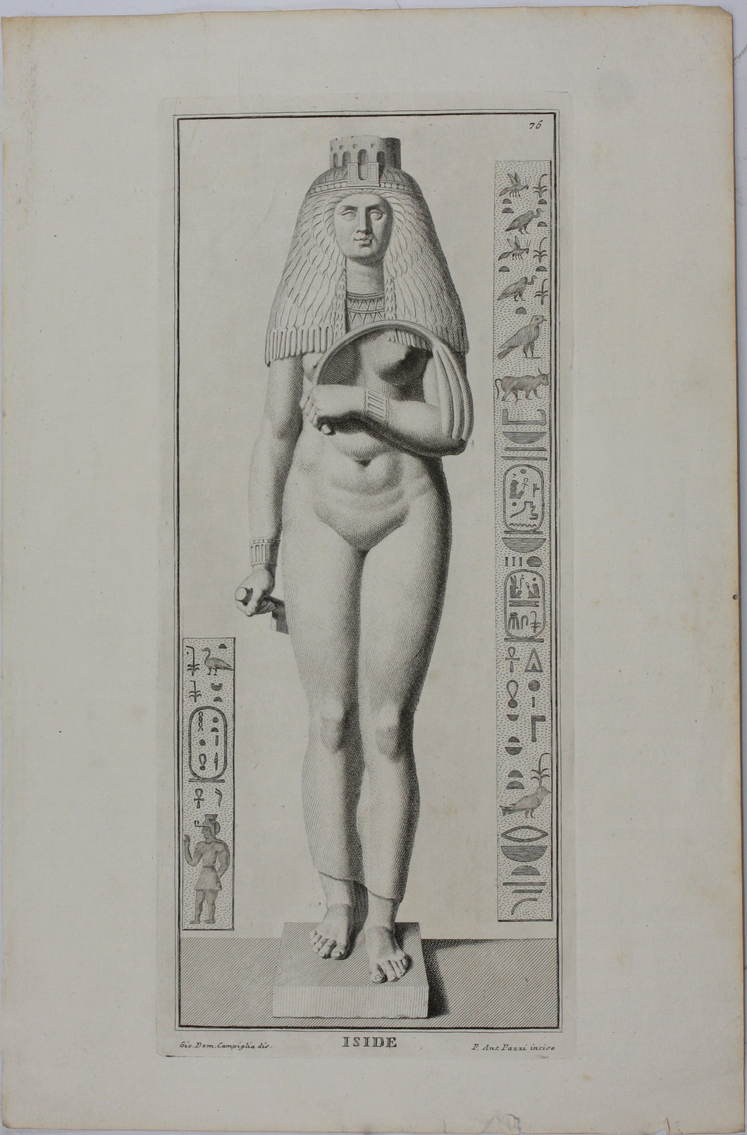 Giovanni Domenico Campiglia, after. Iside. Etching by Pietro Antonio Pazzi. c. 1750.