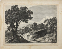 Load image into Gallery viewer, Gabriel Perelle. Italianate landscape with figures. Etching. 1620-1695.
