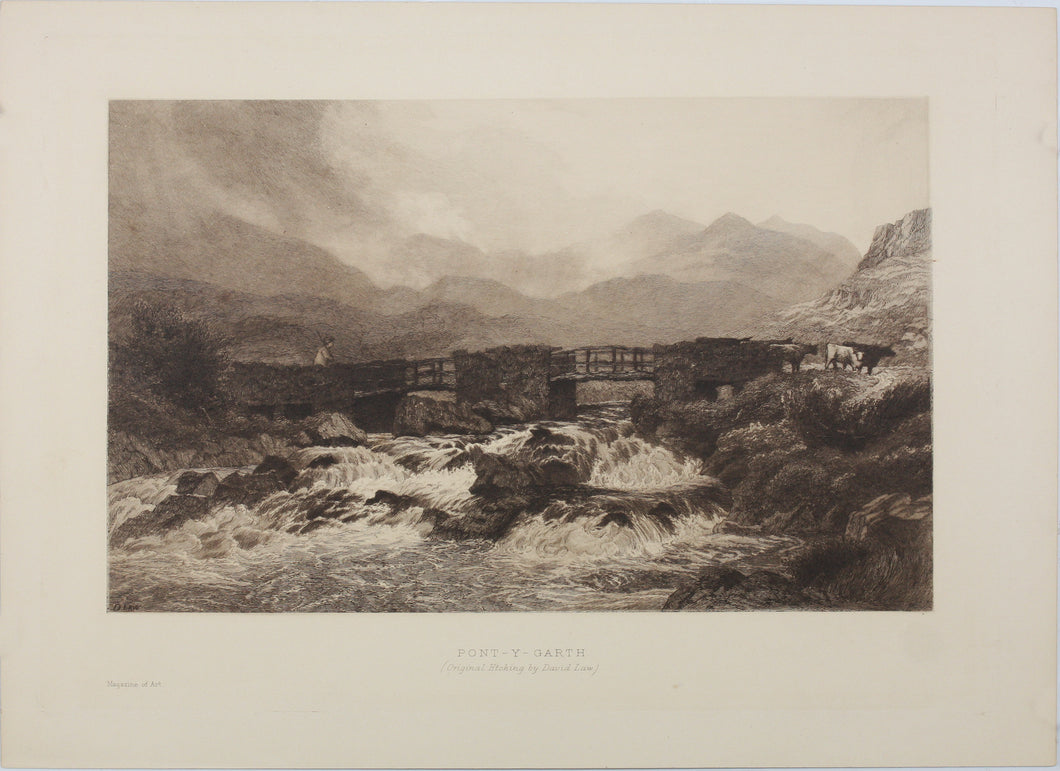 David Law. Pont-y-Garth. Etching. 1894
