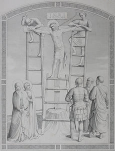 Fra Angelico, after. Crucifixion. Etching by Filippo Livy. 1853.
