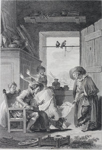 Jean Honoré Fragonard, after. Belphegor. Engraving by Jean-Baptiste Patas. 1795.