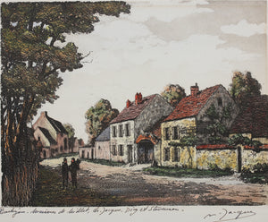 Maurice Jacques. Views of Barbizon. Two colored prints. XX C.