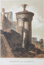 Load image into Gallery viewer, Carl Votteler, after. Temple of Jupiter in Athens (Olympieion). View of Athens. Lysikrates Monument. Three lithographies. Late XIX C.
