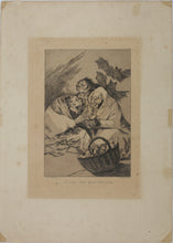 Load image into Gallery viewer, Francisco Goya, after. Mucho hay que Chupar. Etching by Miguel Segui Riera. XIX-XX C.
