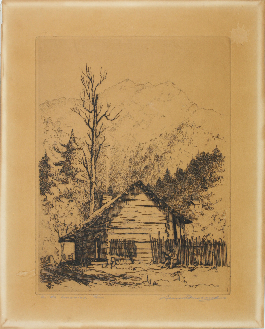 Léon-René Pescheret. In the Smokies, Tennessee. Etching. 1930.