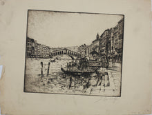 Load image into Gallery viewer, Sigmund  Lee Wolffs. Rialto Bridge Venice. Etching on laid paper. Mid XX C.
