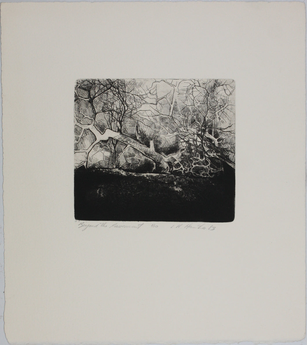 Ladislav Hanka. Beyond the Pavement. Etching. 1983.
