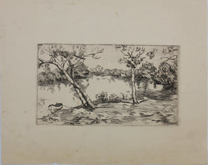Rob Reed McNagny. Two landscapes. Etchings. 1908.