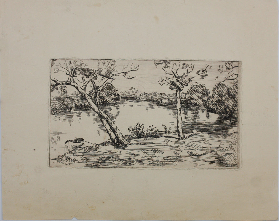 Rob Reed McNagny. Two landscapes. Etchings. 1908.