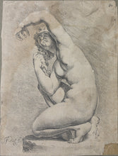 Load image into Gallery viewer, Jan de Bisschop. Statue of a crouching Aphrodite. Etching. C. 1670.
