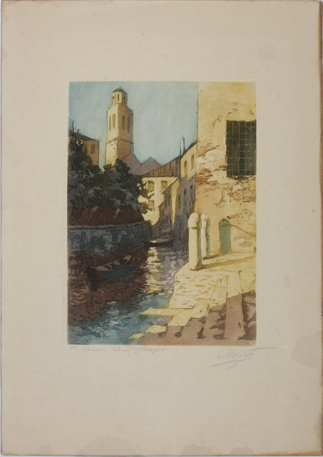 Morecet. Venice San Giorgio. Etching and aquatint. 1963.