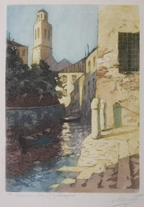 Morecet. Venice San Giorgio. Etching and aquatint. 1963.